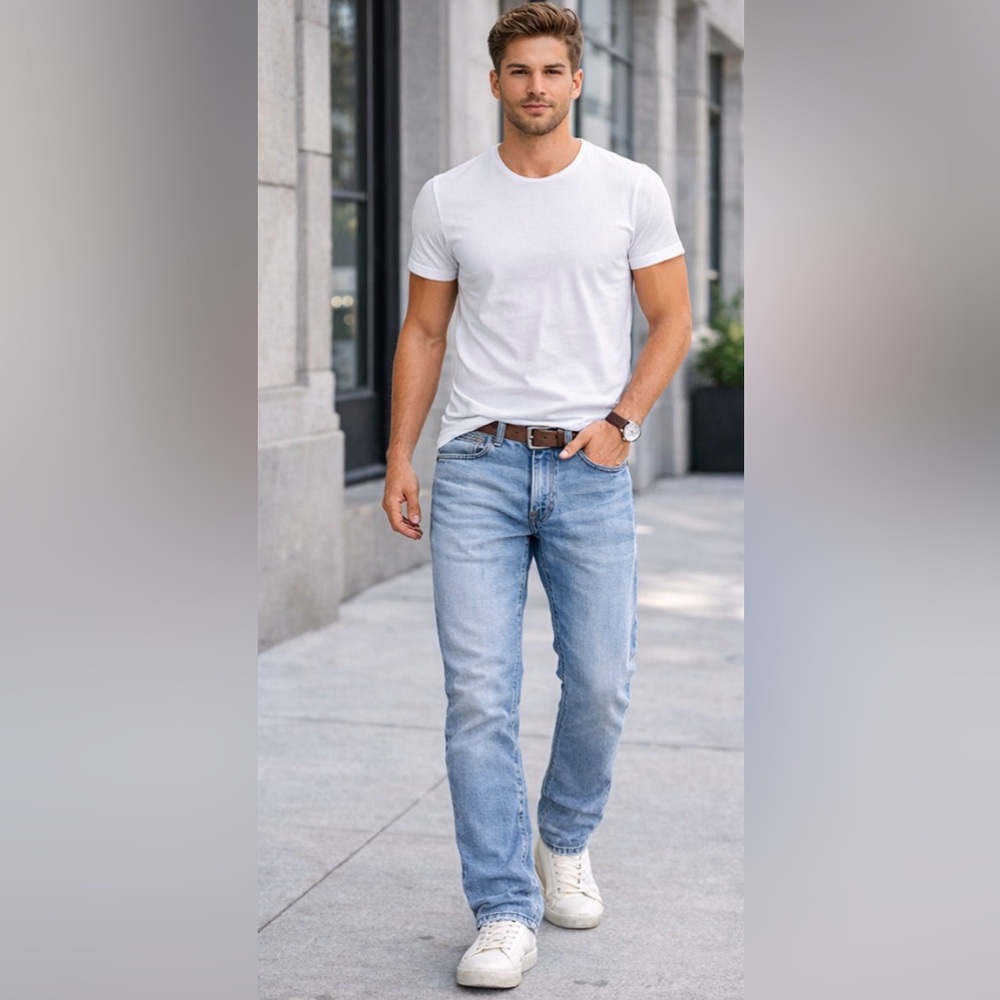 Lee Crafted Light Wash Straight Leg Jeans Men’s 32x34 Classic Denim